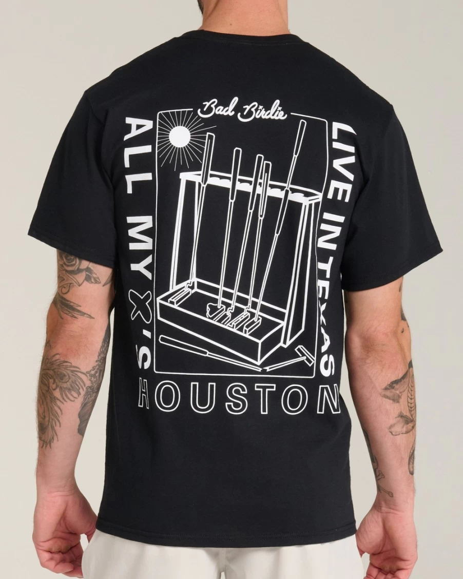 Bad Birdie Men's Houston Tee - Black Golf Shirt for Men