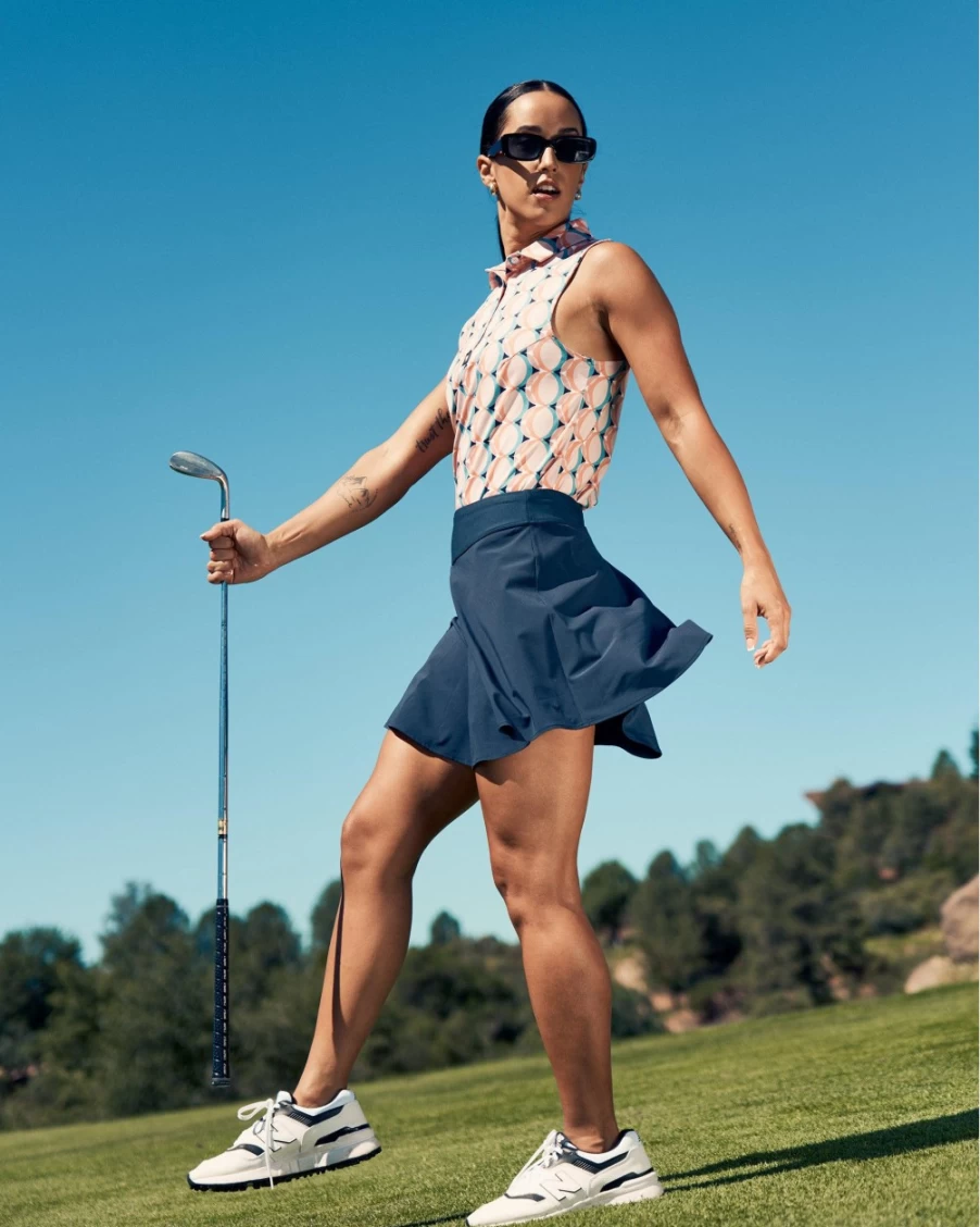 Bad Birdie Women's Exec Skort Golf Shorts in Total Eclipse Color