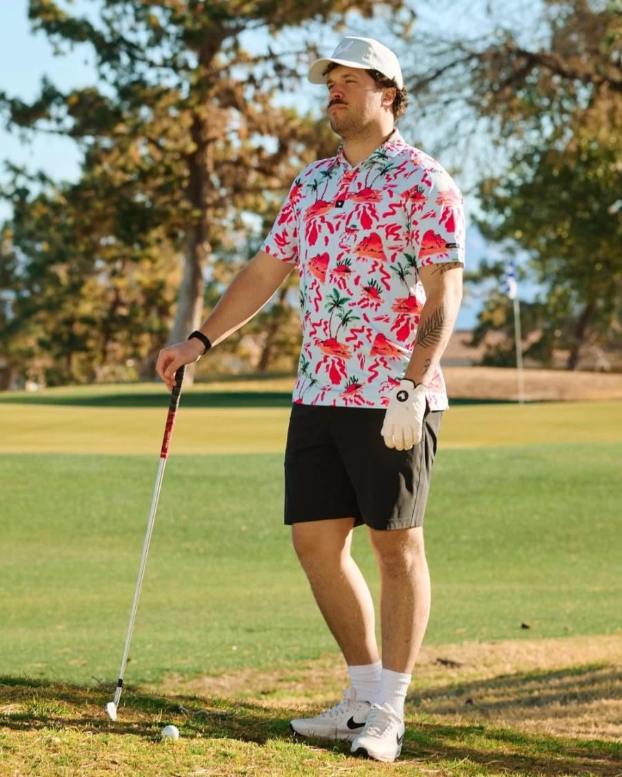 "Bad Birdie Men's Red Rocks Golf Polo Shirt – Premium Performance Apparel"