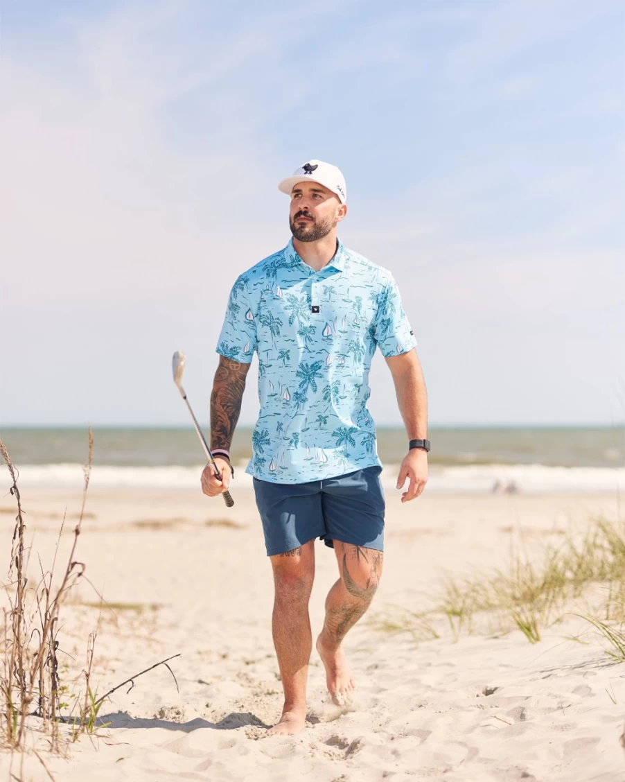 "Bad Birdie Men's Castaway Golf Polo Shirt – Premium Performance Apparel"