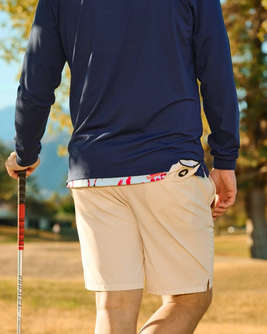 Bad Birdie Men's Active Shorts in Light Khaki - Comfortable & Styletic Athletic Wear