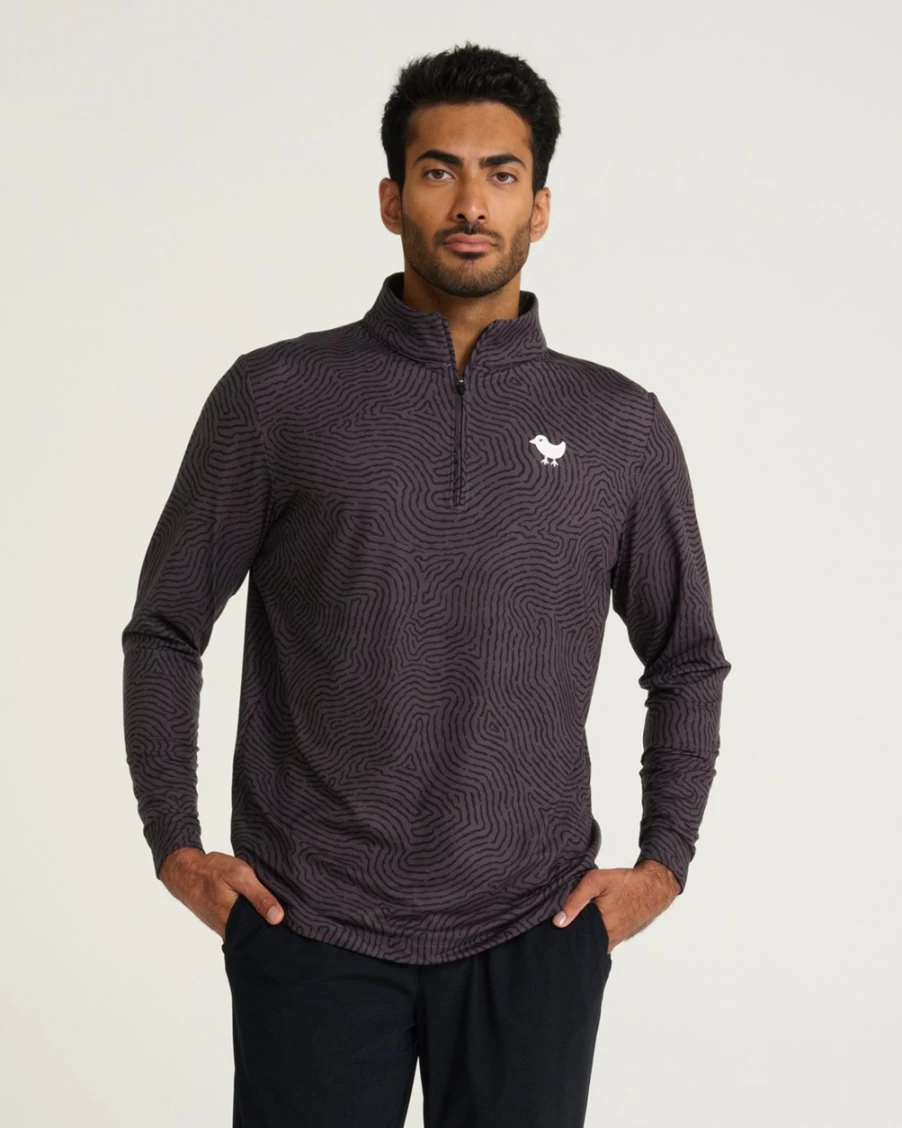 Bad Birdie Men's Imprint Quarter Zip Pullover Golf Sweatshirt