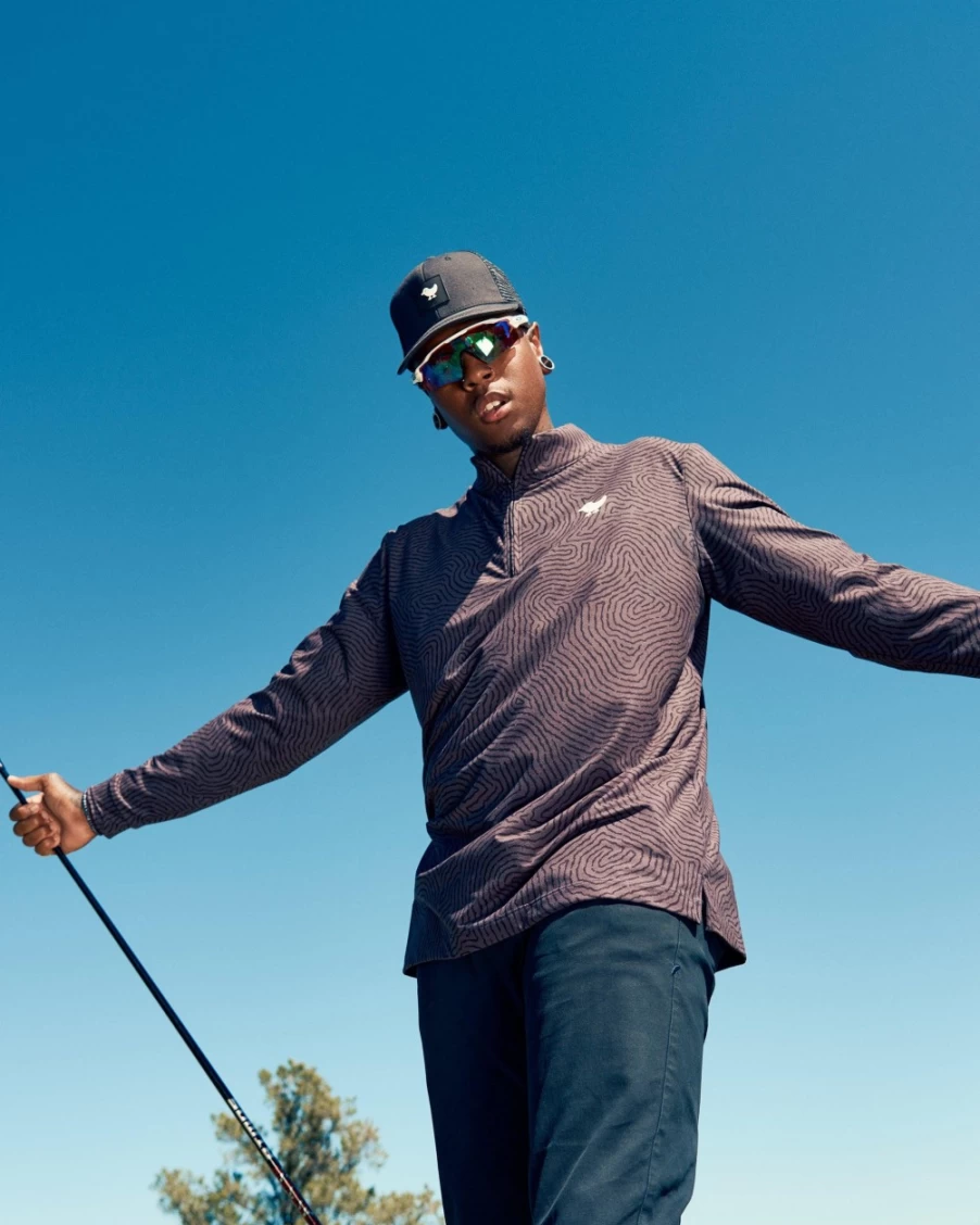 Bad Birdie Men's Imprint Quarter Zip Pullover Golf Sweatshirt