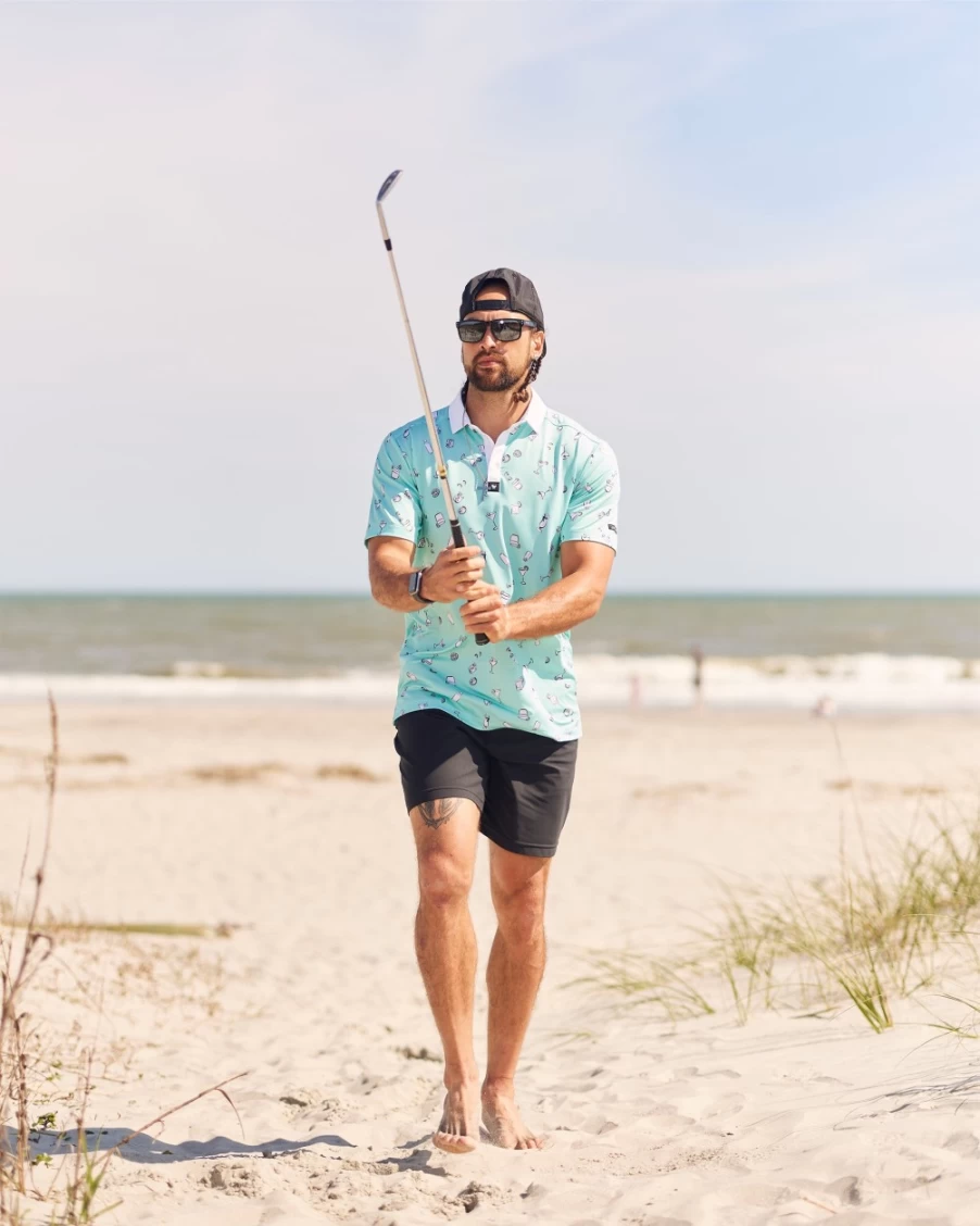 "Bad Birdie Men's 5PM Somewhere Golf Polo Shirt – Comfortable & Stylish Performance Wear"