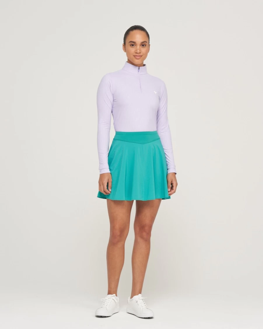 Bad Birdie Women's Exec Skort Golf Shorts - Ocean Floor Color Stylish Athletic Apparel
