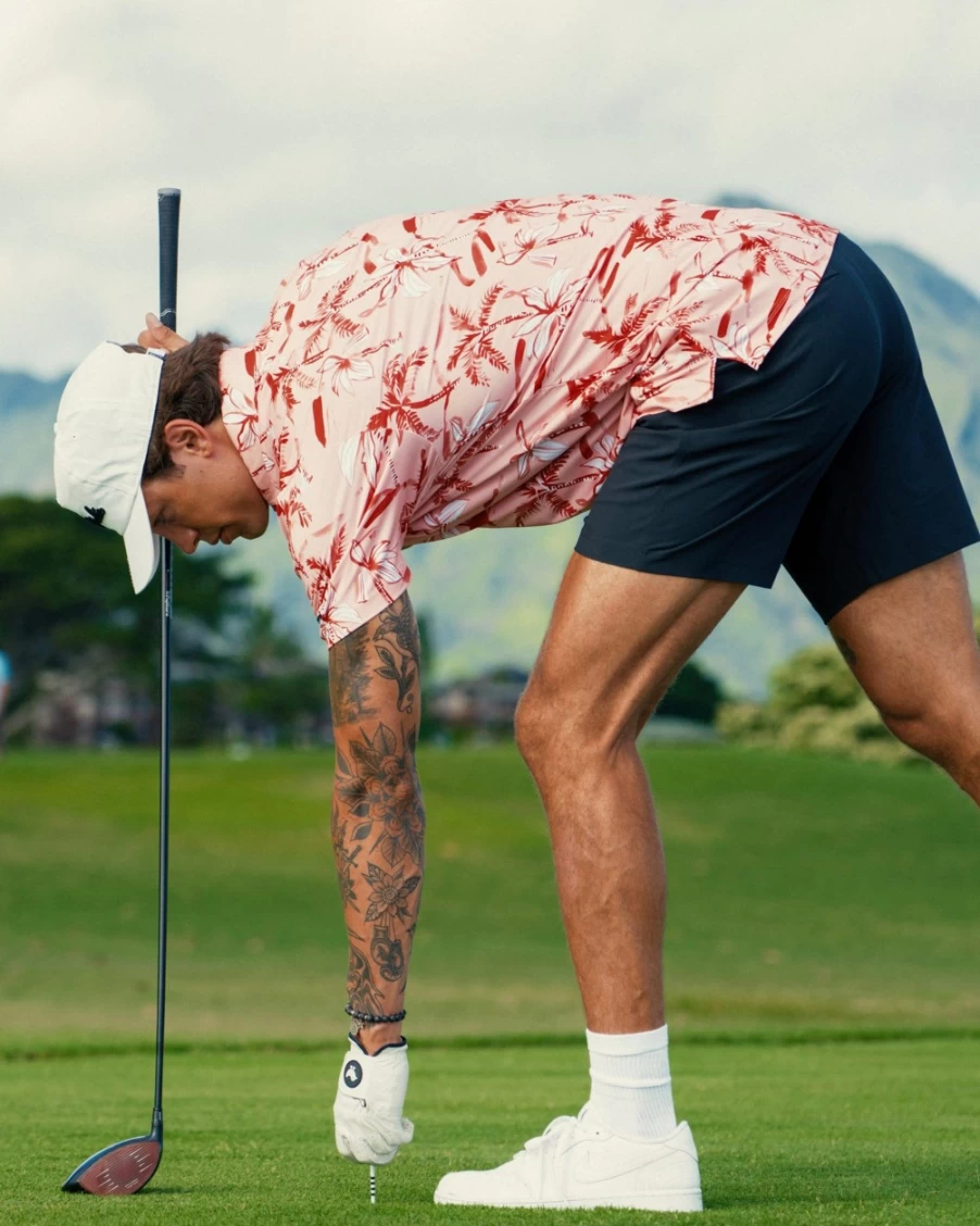 Bad Birdie Men's Ricky Rose Golf Polo Shirt