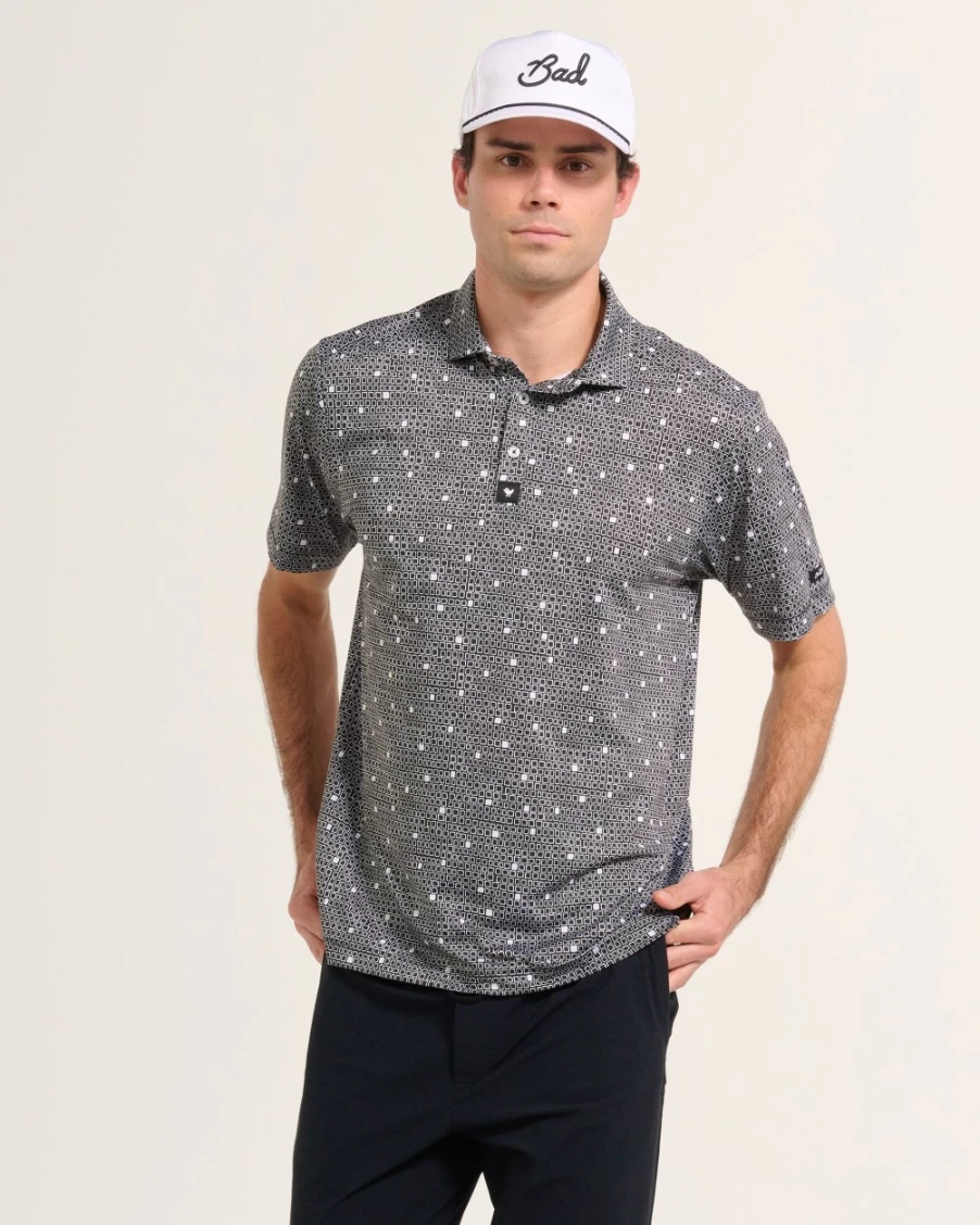 "Bad Birdie Men's Block Party Golf Polo Shirt – Stylish & Comfortable"