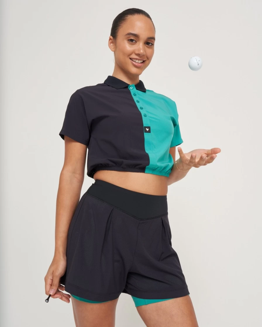 Bad Birdie Women's Range Short - Black/Ocean Floor Golf Skort for Women
