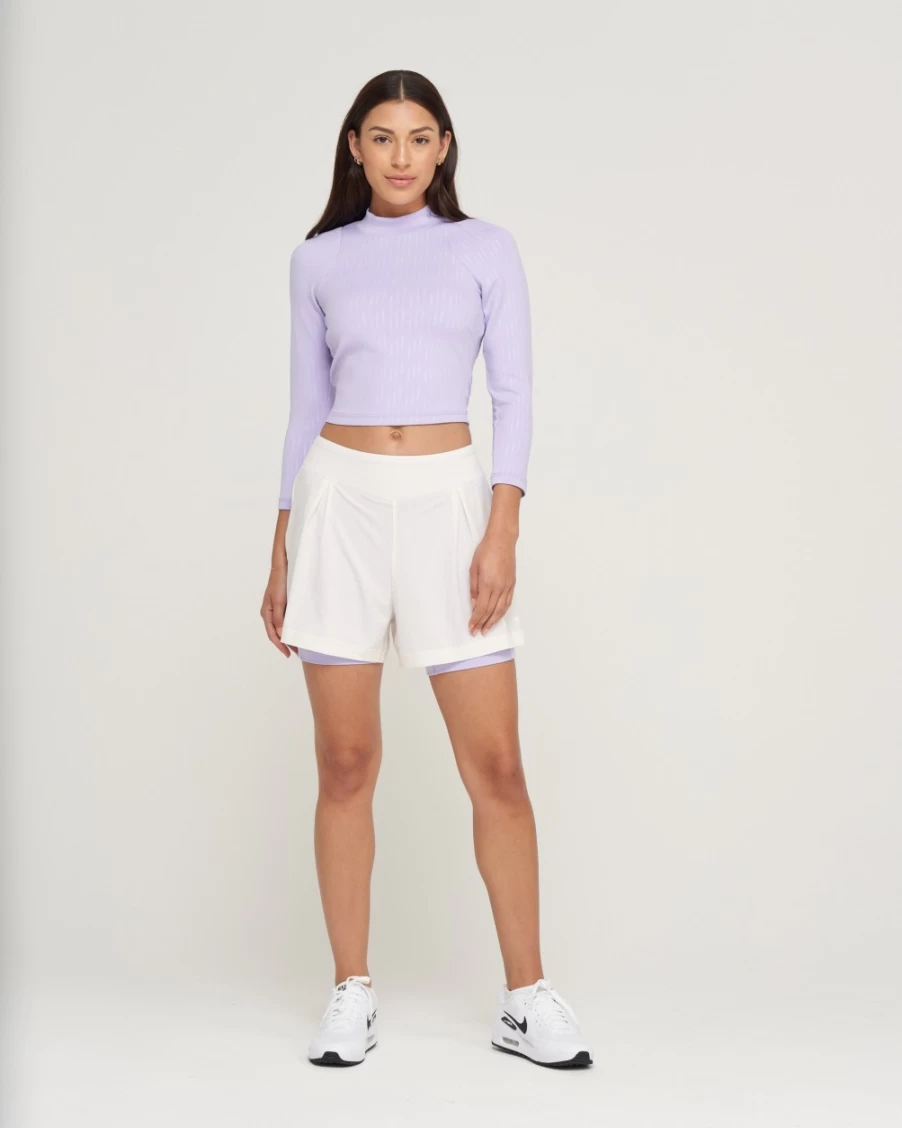 Bad Birdie Women's Range Short - White/Lavender Golf Skort for Women