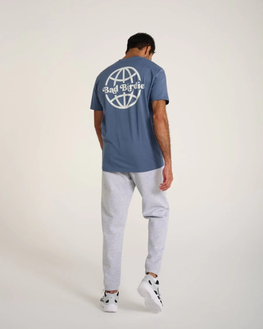 Bad Birdie Men's Vintage Indigo Worldwide Tee - Premium Golf & Casual T-Shirt