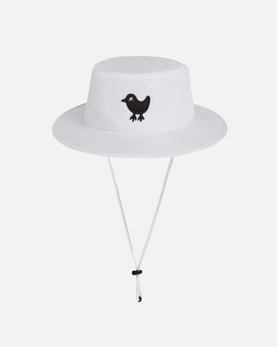Bad Birdie White Sun Bucket Hat for UV Protection & Summer Style