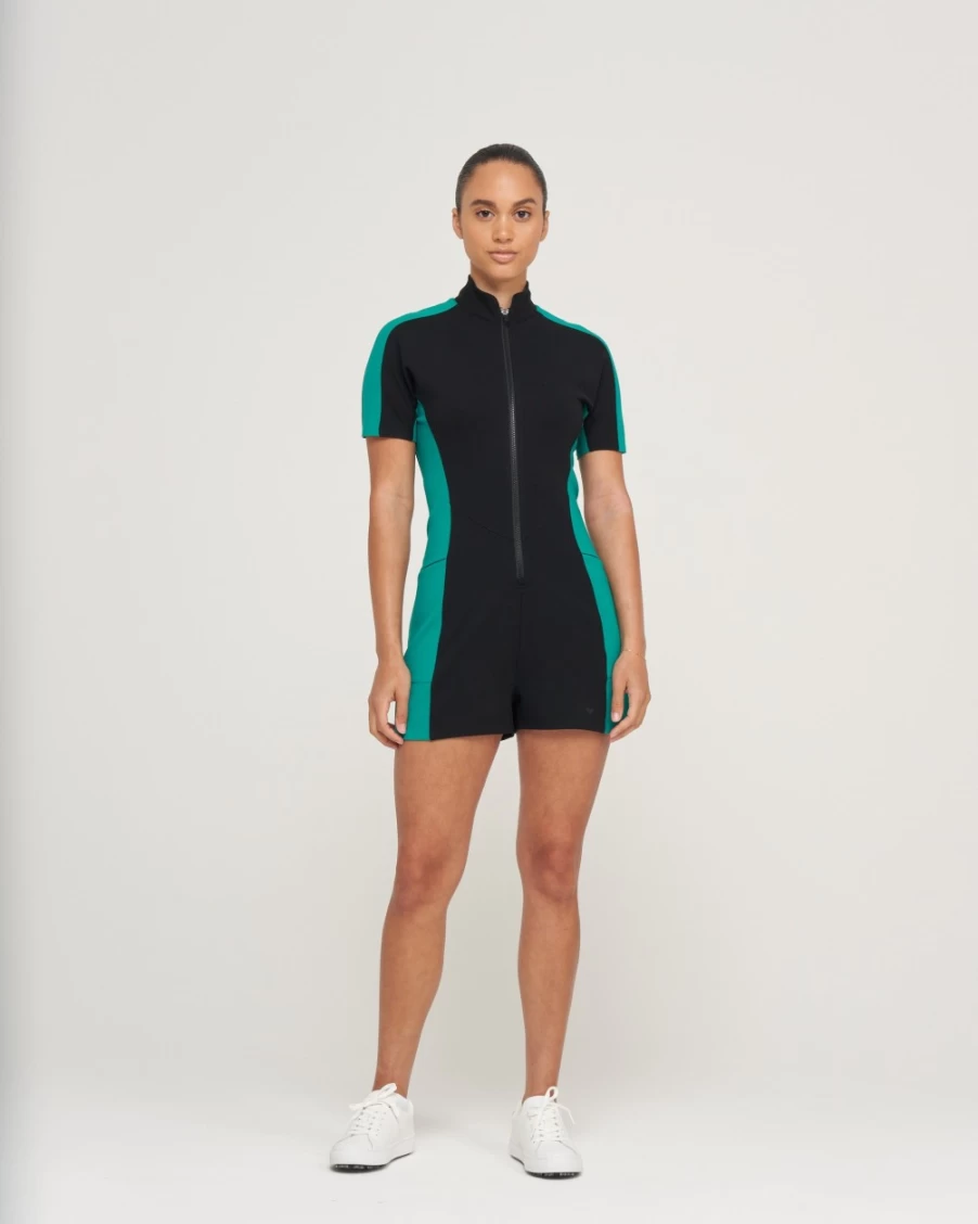 Bad Birdie Women's Black Caddy Romper - Stylish Golf Outfit for Women