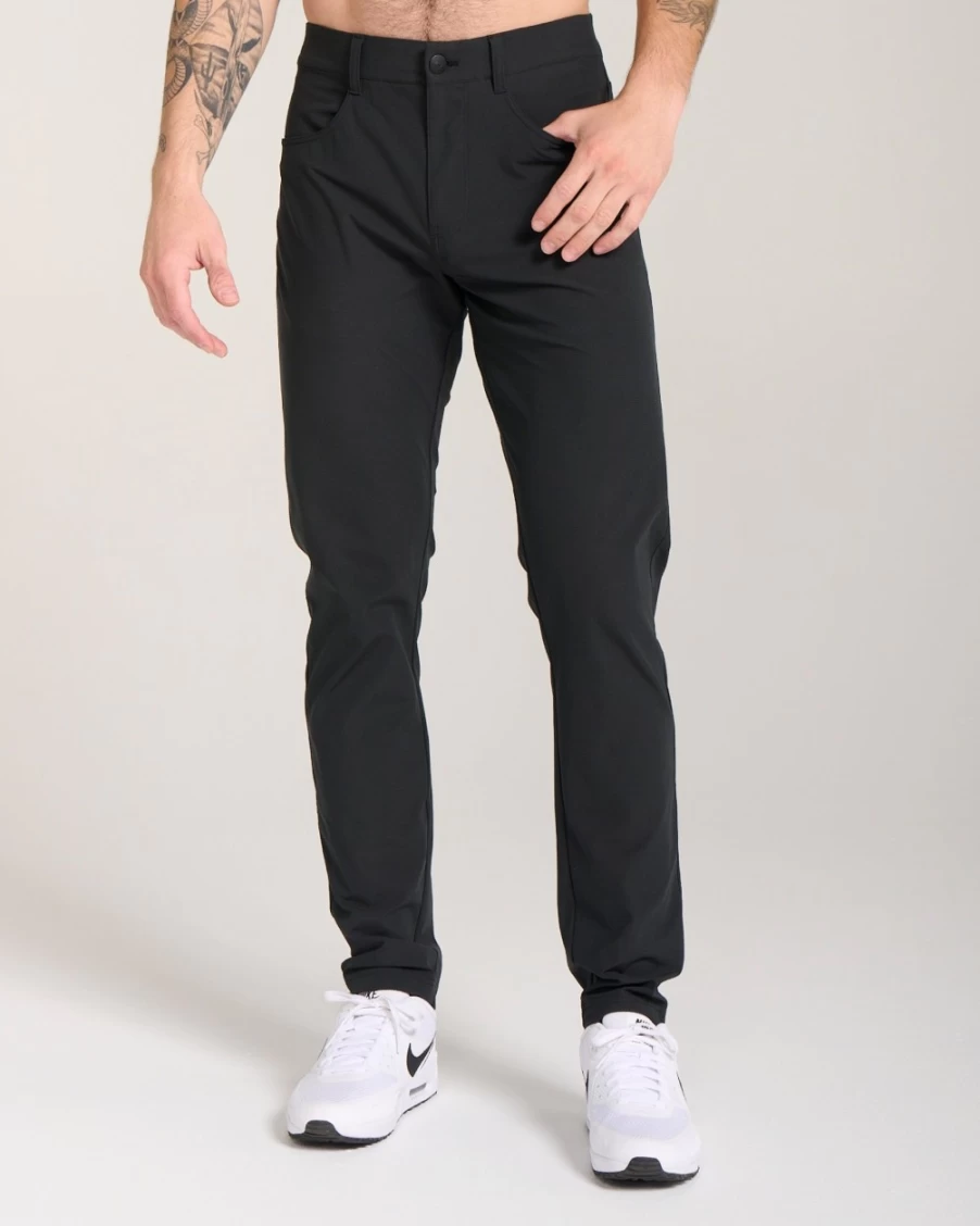 Bad Birdie Men's Commuter Pants - Black Travel & Work Trousers for Comfort & Style