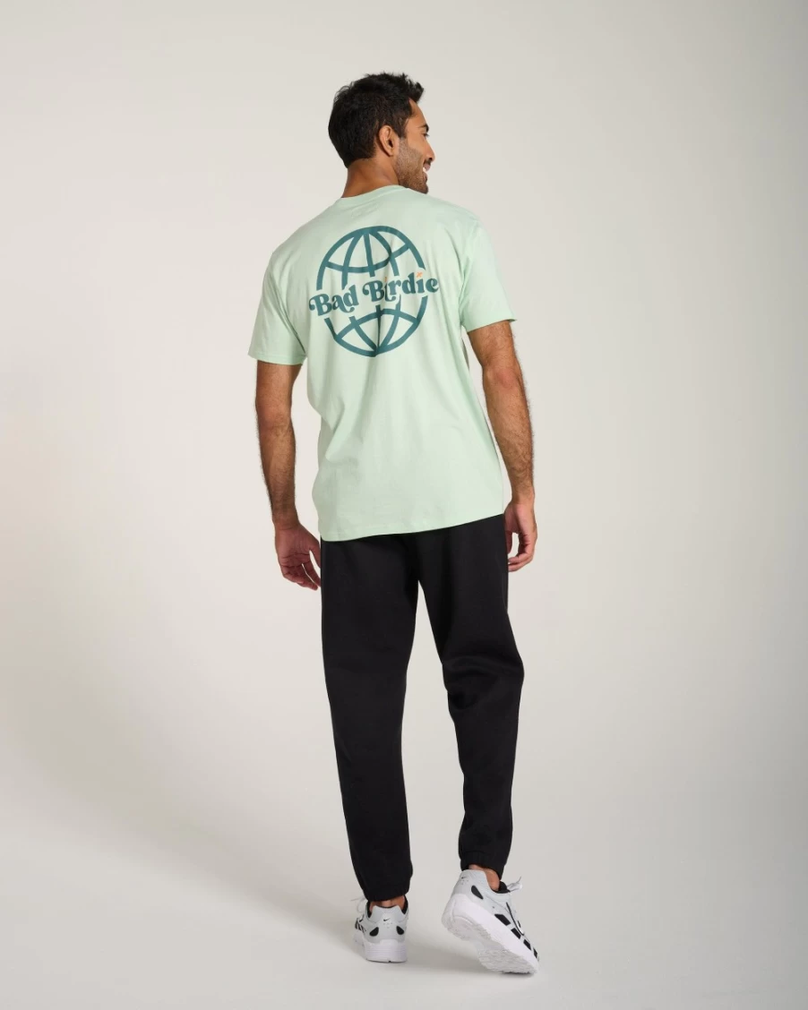 Bad Birdie Men's Worldwide Tee in Subtle Green | Premium Golf & Casual T-Shirt