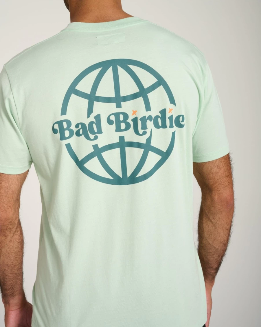 Bad Birdie Men's Worldwide Tee in Subtle Green | Premium Golf & Casual T-Shirt