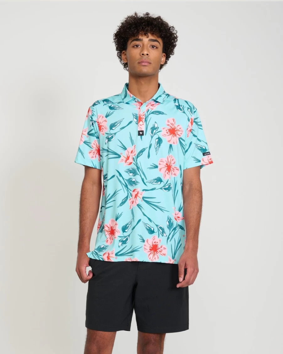 "Bad Birdie Men's Never Lei Up Golf Polo Shirt – Comfortable & Stylish Performance Wear"