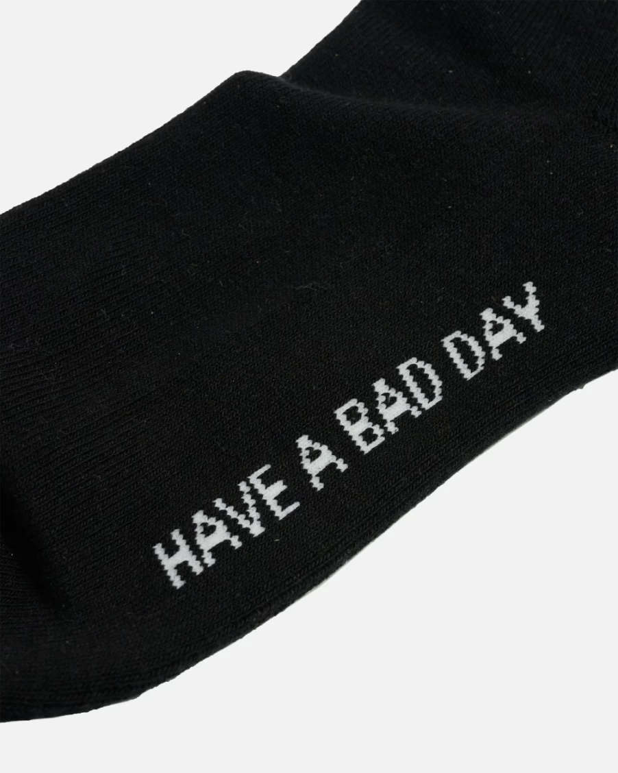 Bad Birdie Black/White Have A Bad Day Crew Socks for Men & Women