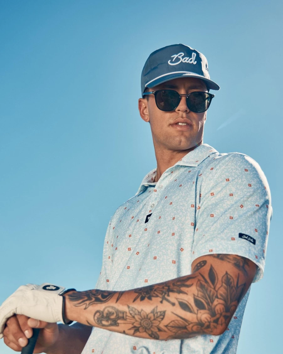 Bad Birdie Men's Snow Day Golf Polo - Winter Performance Shirt for Cold Weather