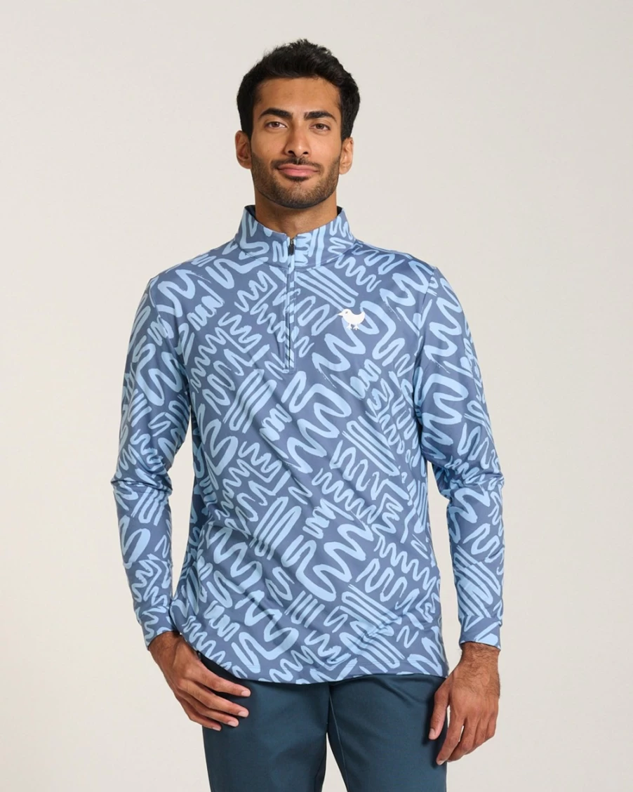 Bad Birdie Men's Mazed And Confused Quarter Zip Pullover Golf Top