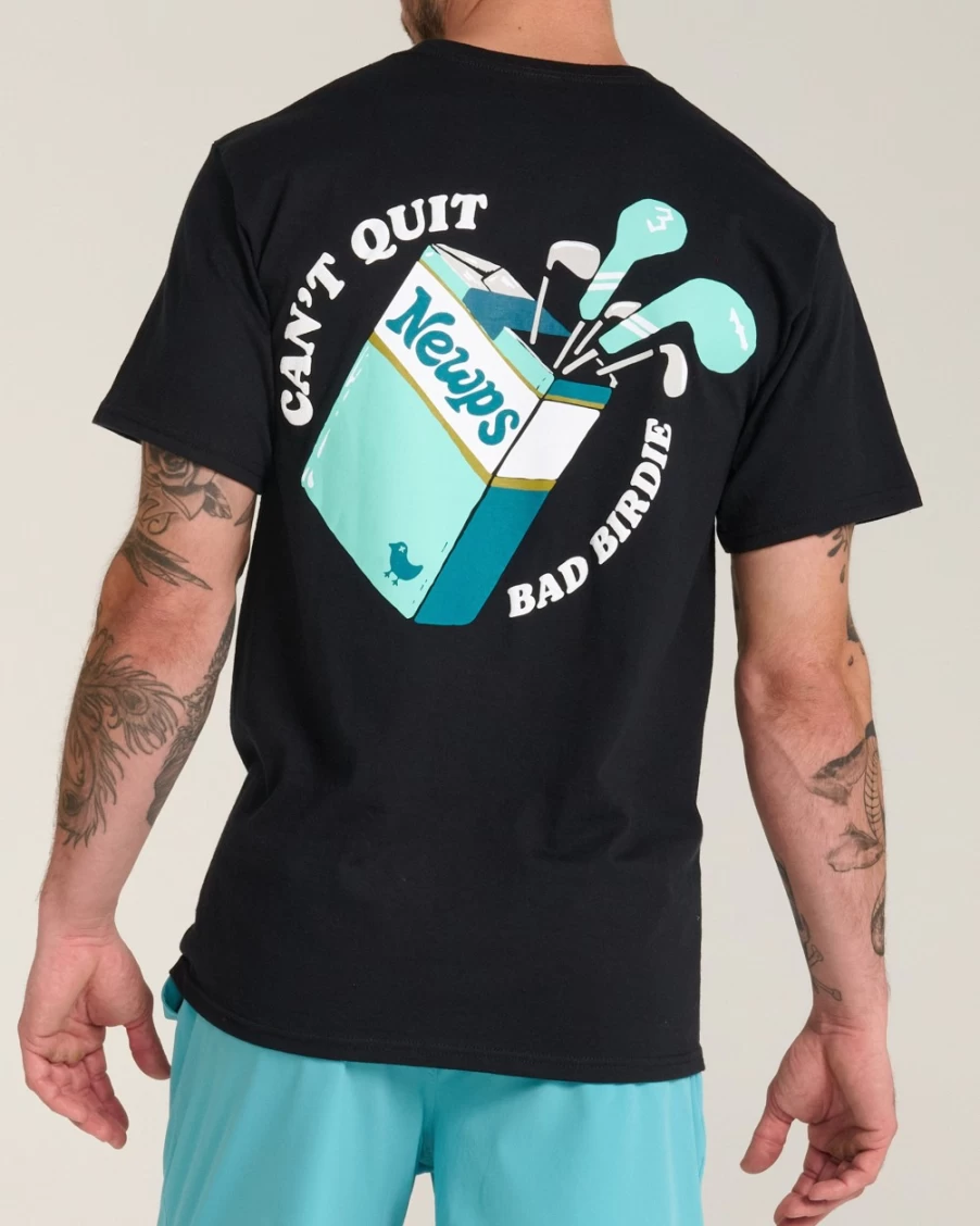 Bad Birdie Men's Newport Beach T-Shirt in Black - Premium Golf Tee for Style & Comfort