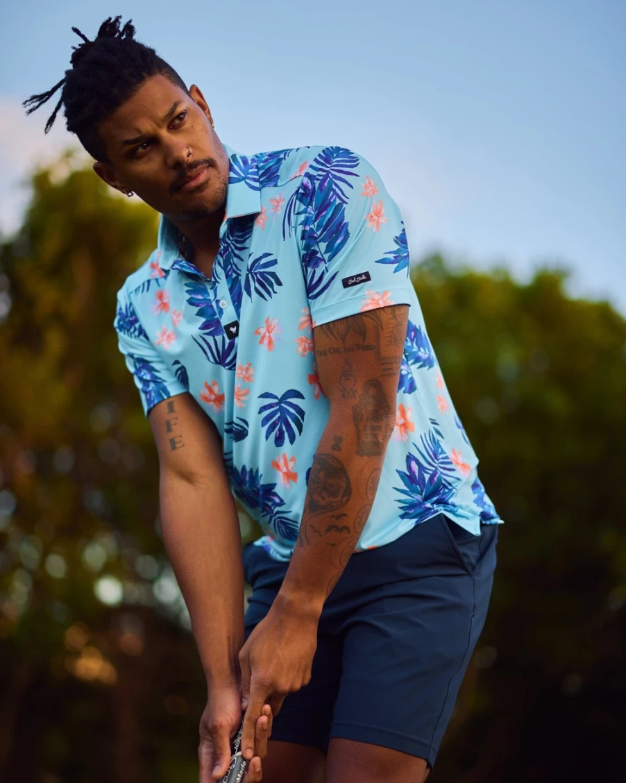 Bad Birdie Men's Leaf Me Alone Golf Polo Shirt - Stylish Performance Apparel