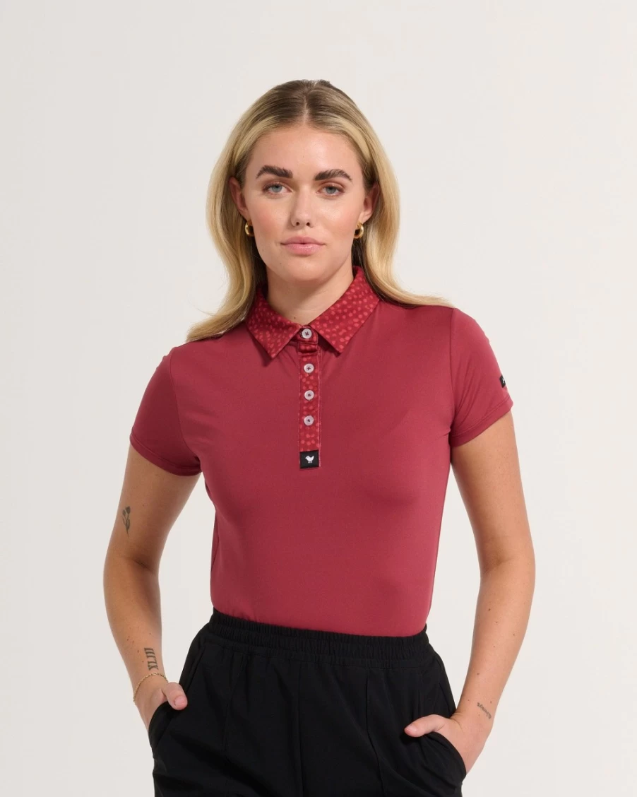 "Bad Birdie Women's Red Alert Golf Polo – Stylish Performance Apparel"