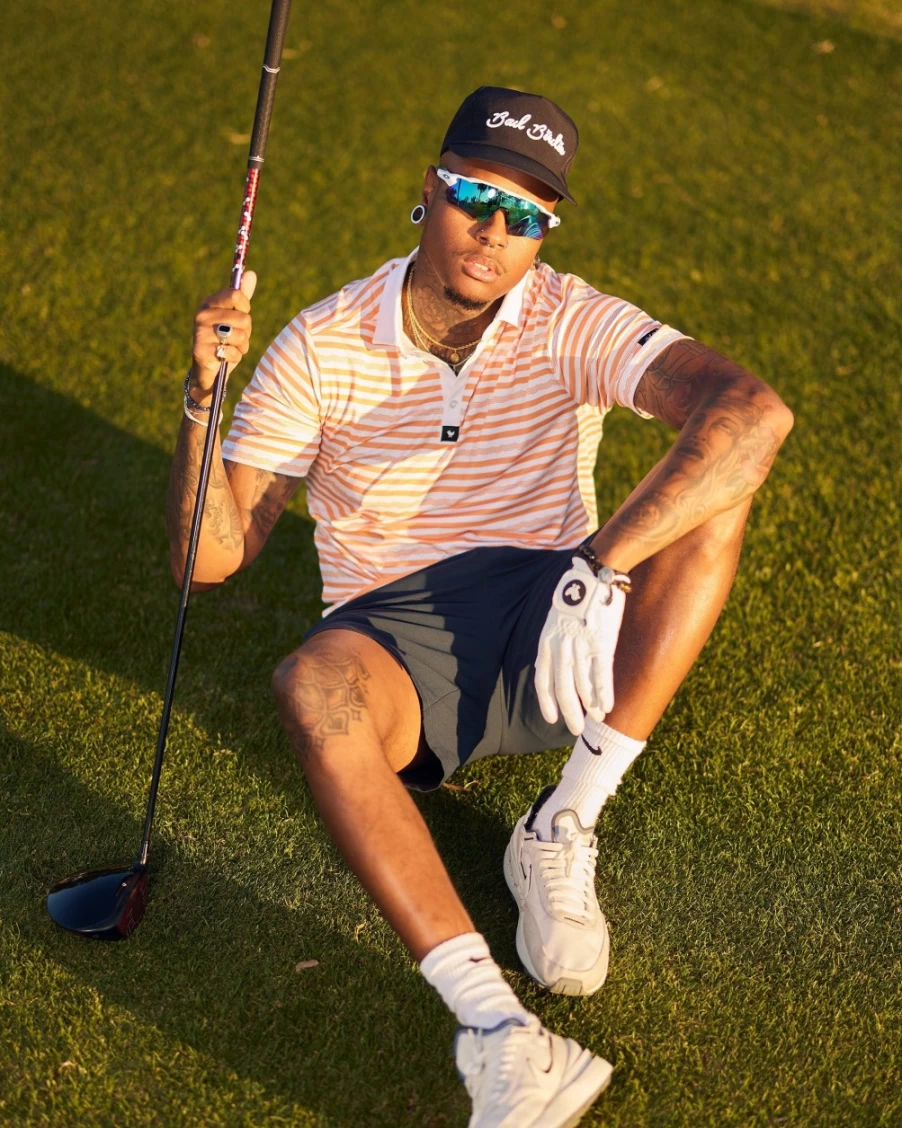 Bad Birdie Men's Warp Stripes Golf Polo - Stylish Performance Apparel