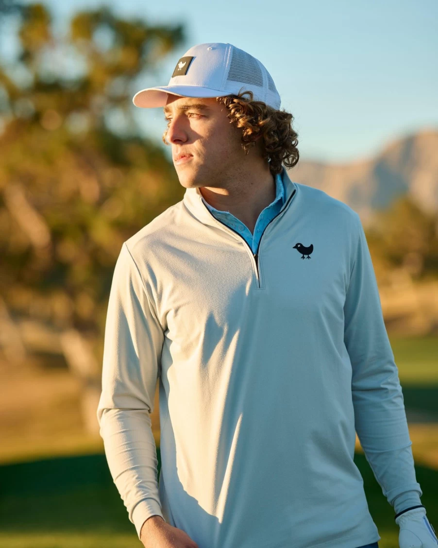 Men's Bad Birdie Graphite Quarter Zip Pullover Golf Sweatshirt