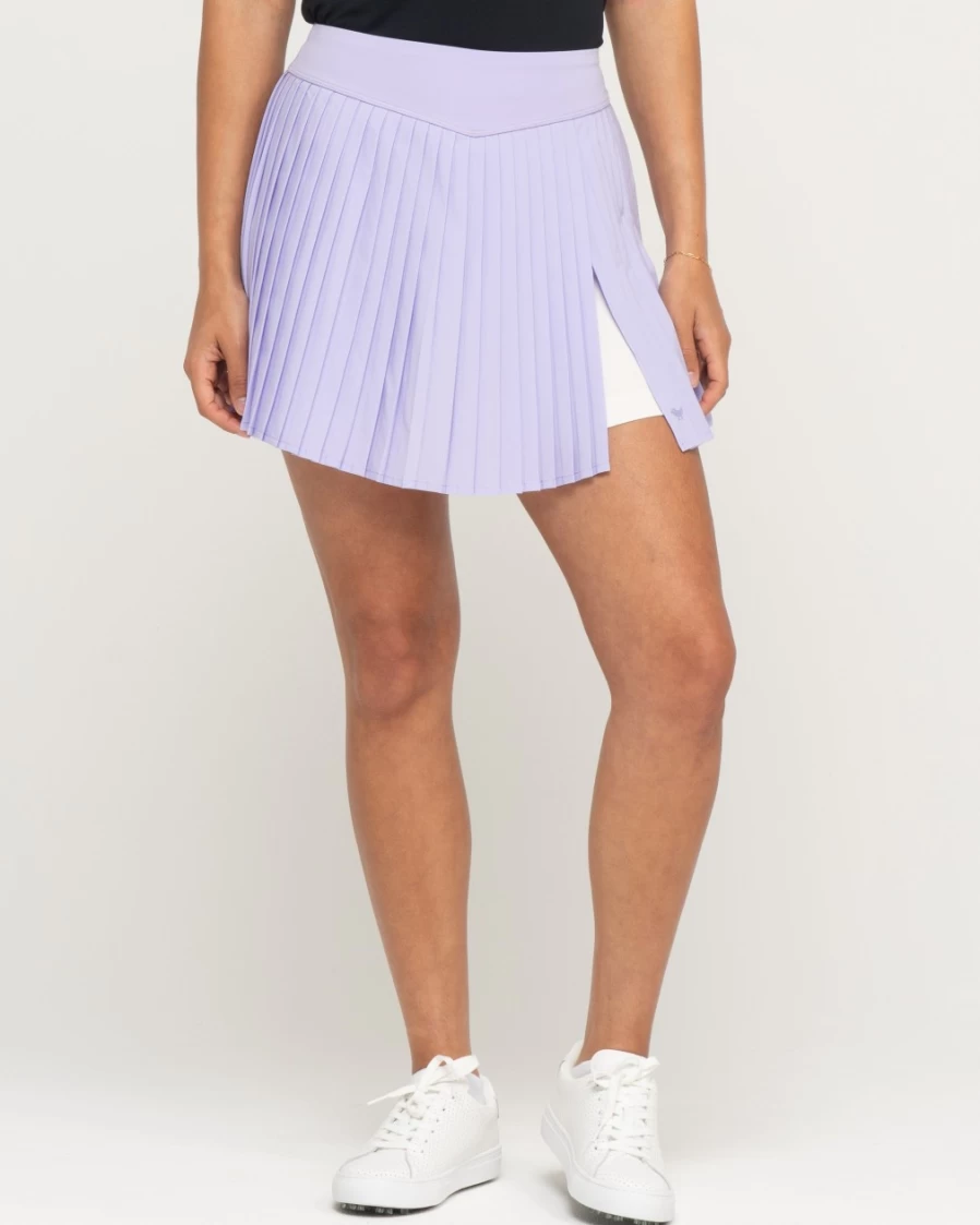 Bad Birdie Women's Lavender Double Down Skort - Golf & Tennis Athletic Skirt Shorts Hybrid