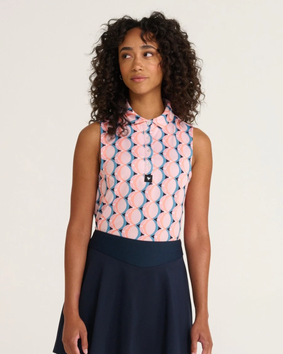 "Bad Birdie Women's Kaleidoscope Golf Polo – Unique Printed Performance Top"