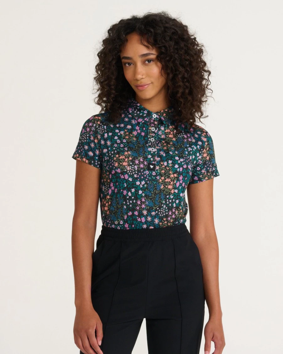 "Bad Birdie Women's Super Duper Bloom Golf Polo – Stylish & Comfortable"