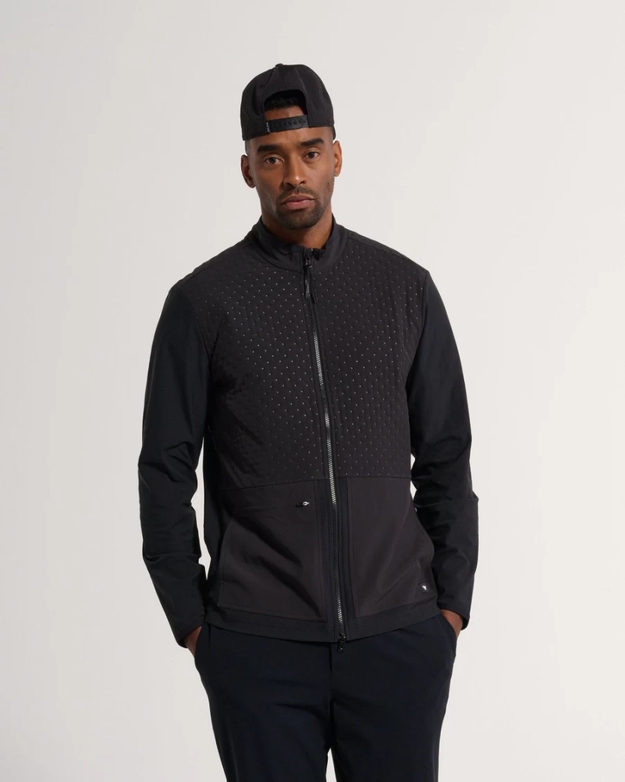 Bad Birdie Men's Hybrid Jacket - Black Waterproof Golf Windbreaker