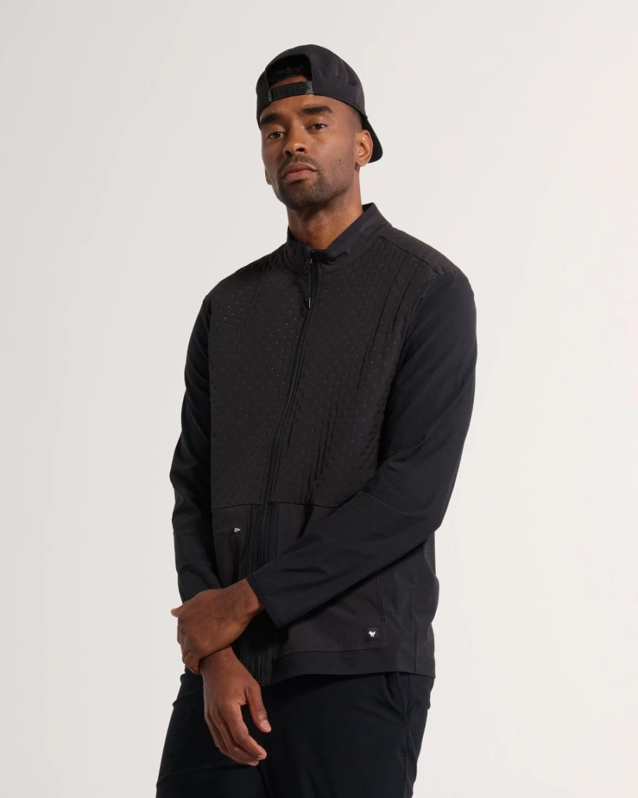 Bad Birdie Men's Hybrid Jacket - Black Waterproof Golf Windbreaker