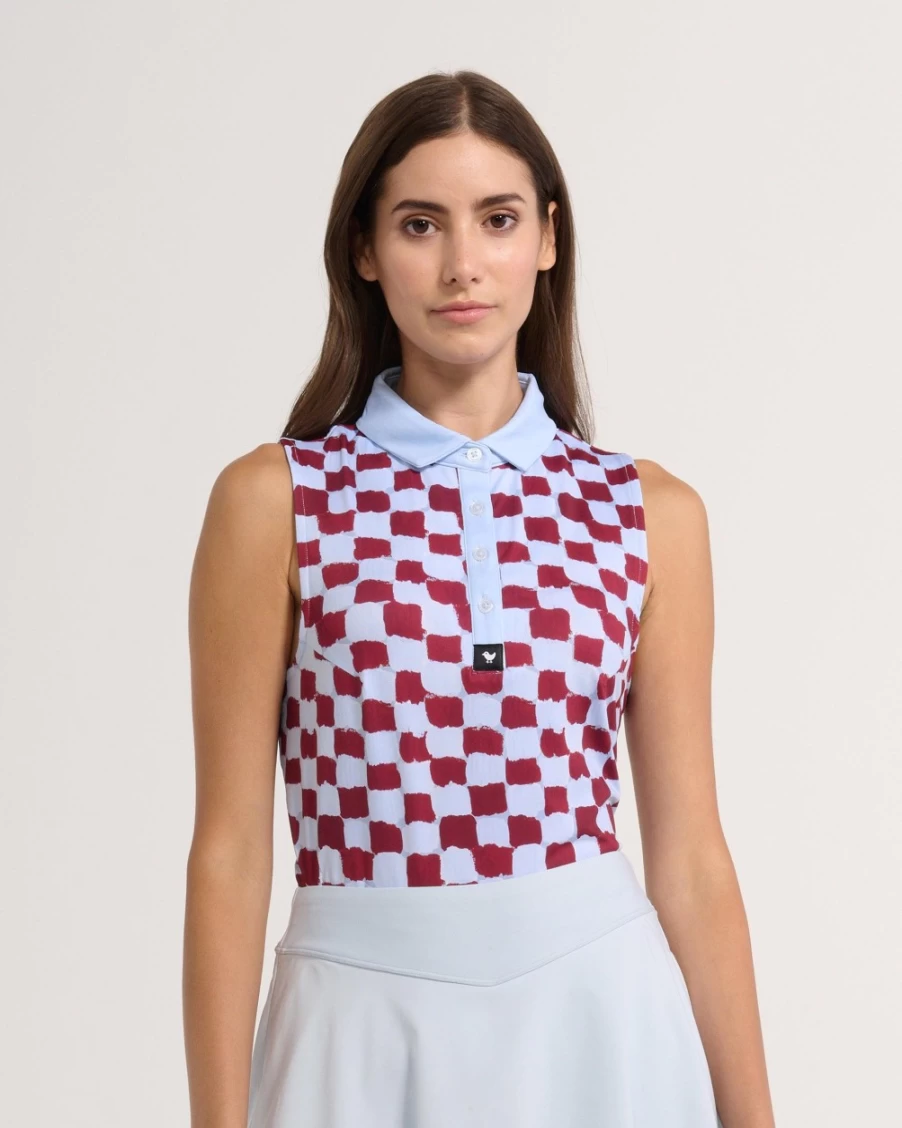 "Bad Birdie Women's Check Mate Golf Polo Shirt – Stylish & Performance Apparel"
