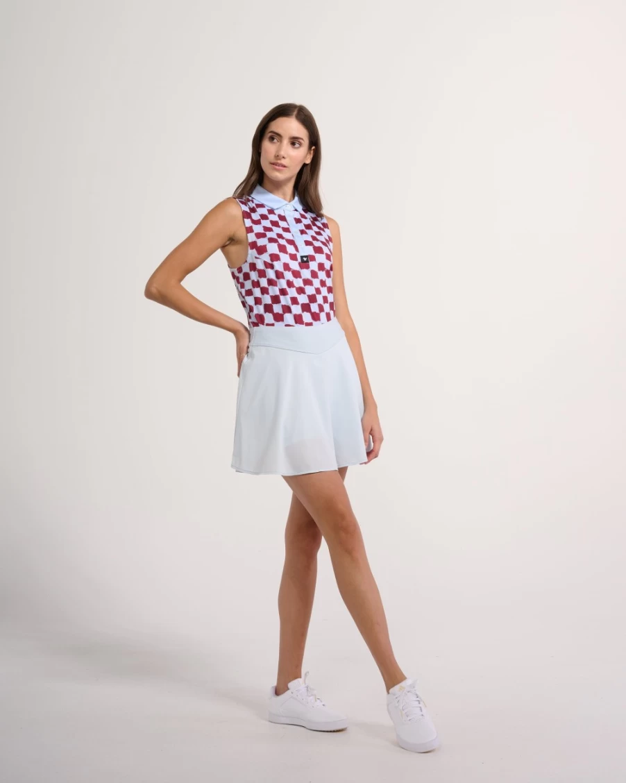 "Bad Birdie Women's Check Mate Golf Polo Shirt – Stylish & Performance Apparel"