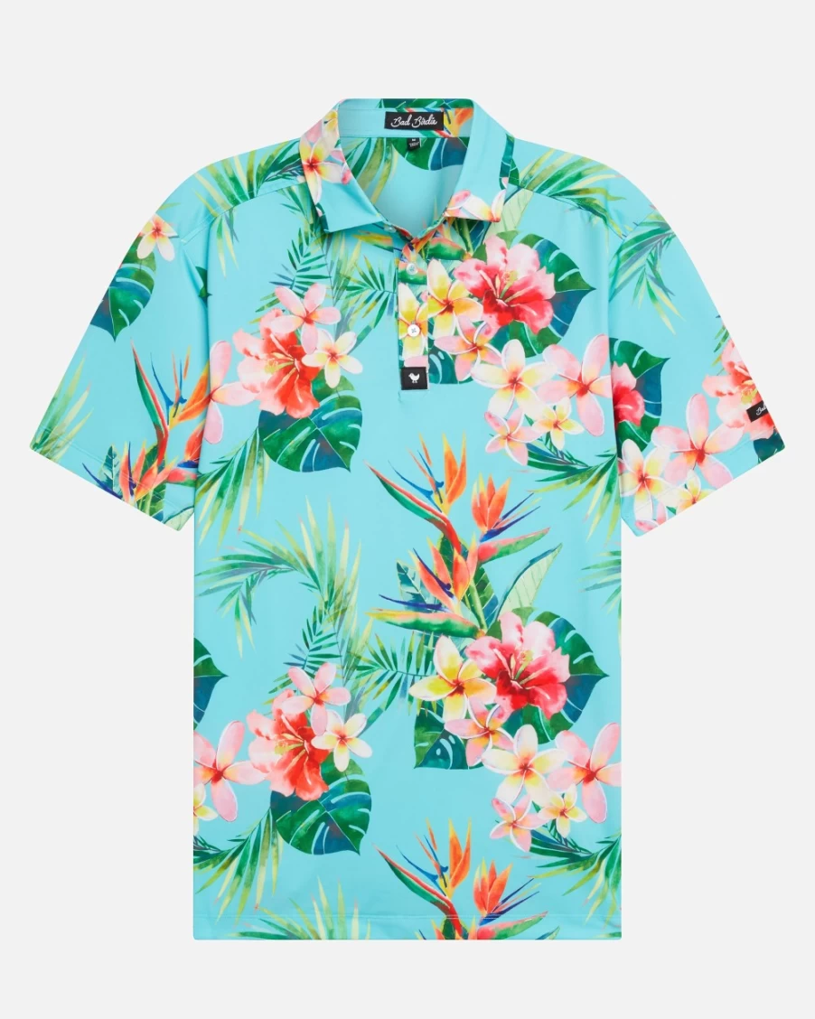 "Bad Birdie Men's Tropics Golf Polo Shirt – Performance & Style"
