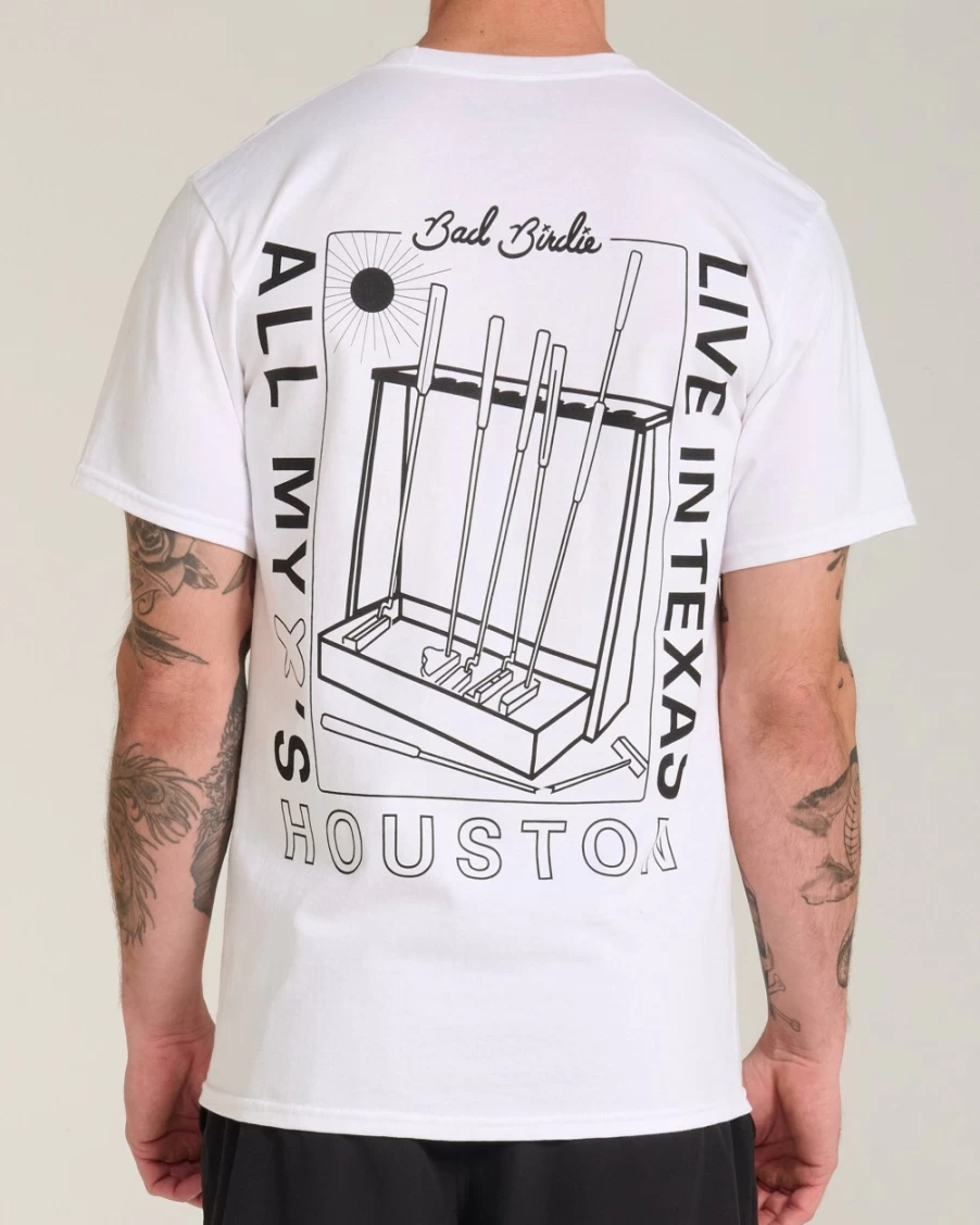 Bad Birdie Men's Houston Tee - White Premium Golf T-Shirt