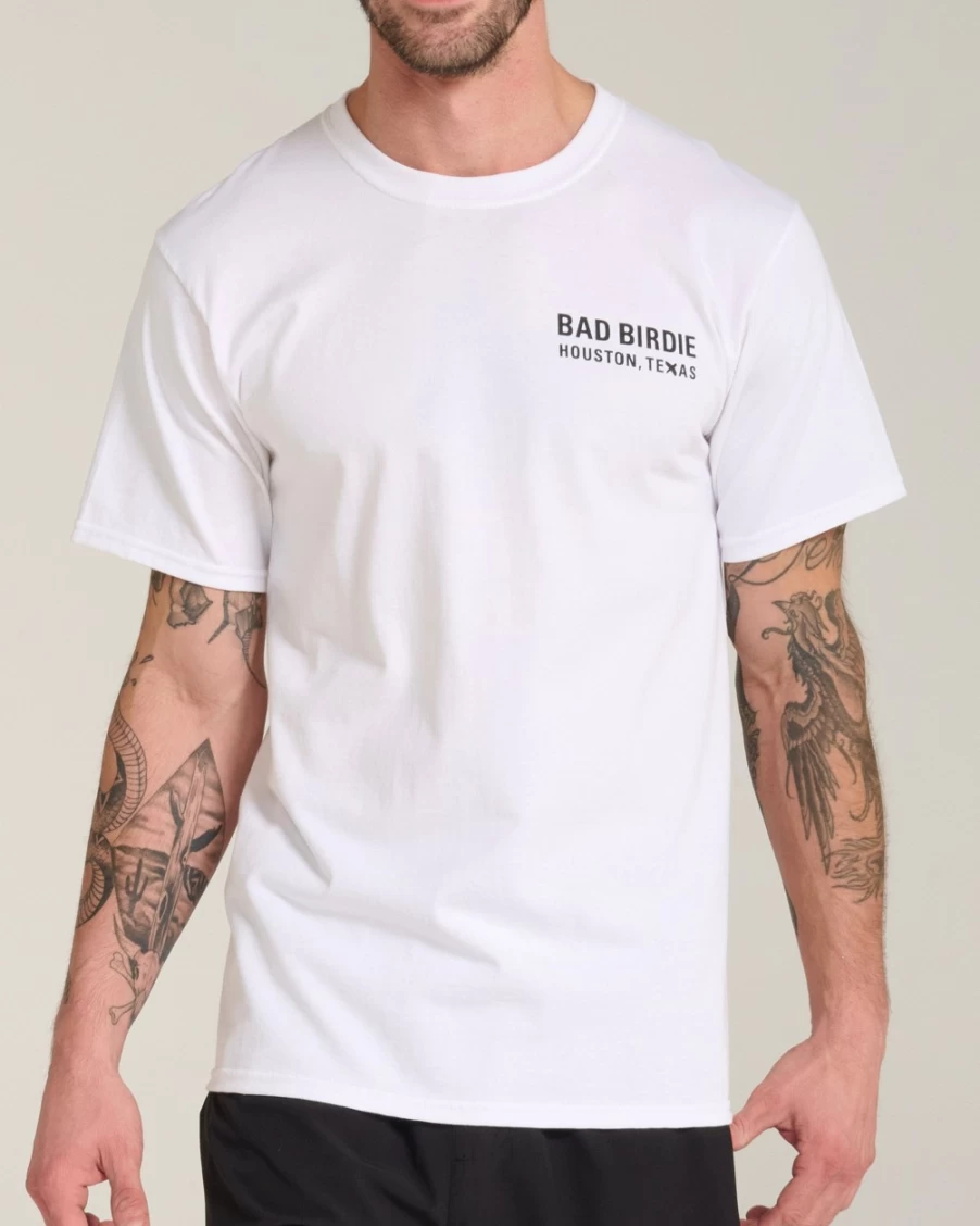 Bad Birdie Men's Houston Tee - White Premium Golf T-Shirt