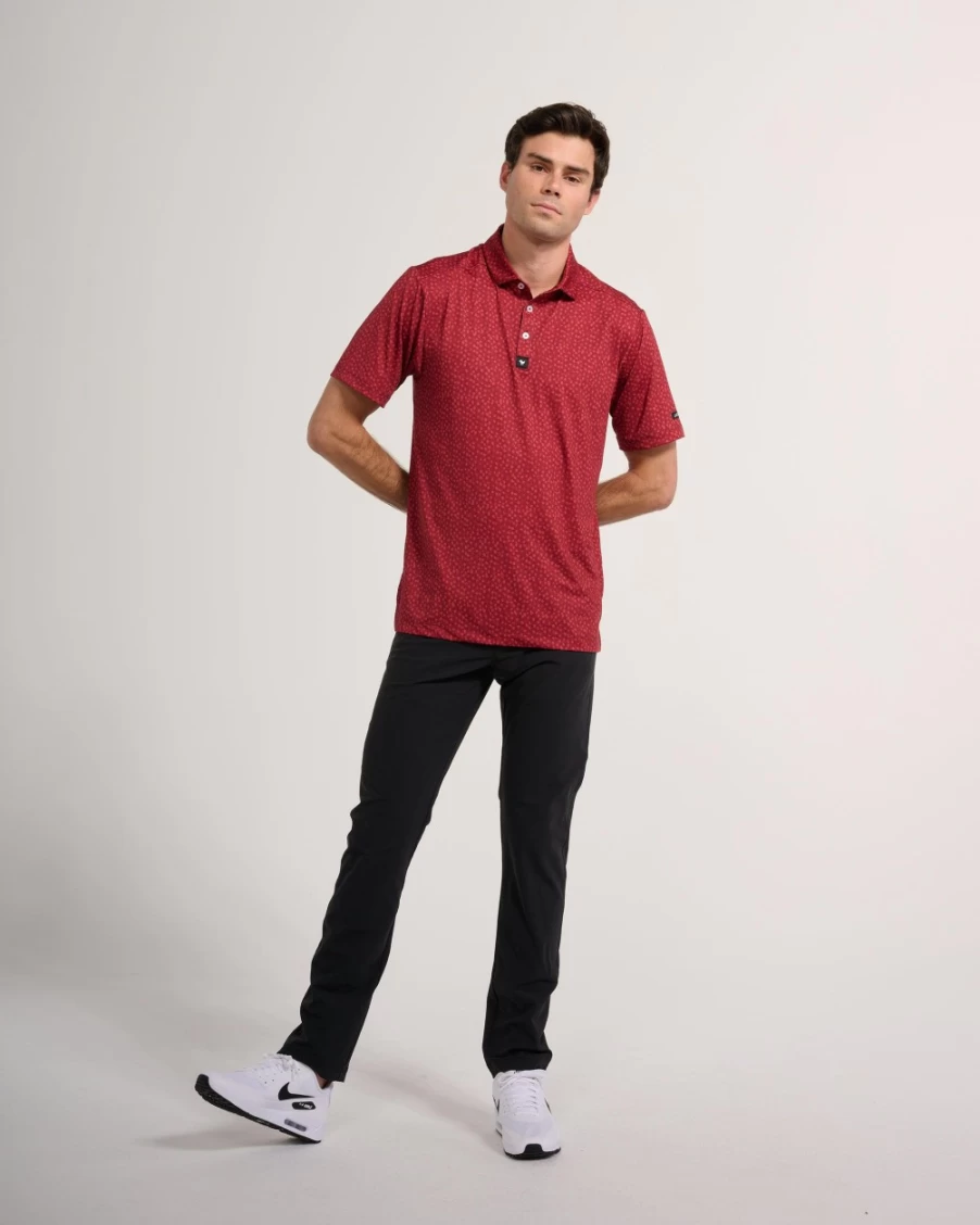 "Bad Birdie Men's Red Alert Golf Polo Shirt – Performance Apparel for Style & Comfort"